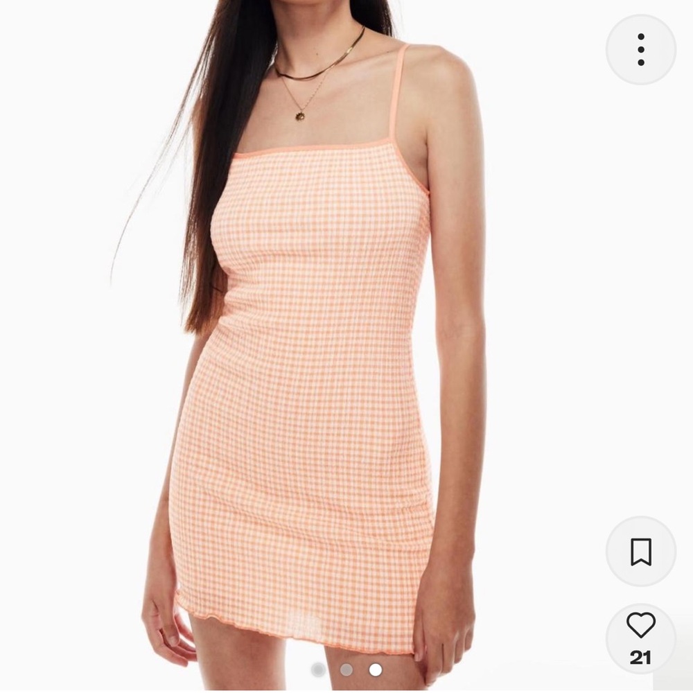 Wilfred spaghetti strap orange/ white dress size larger
